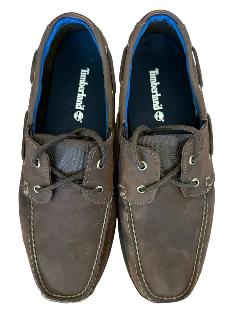 Timberland 2-Eye Boat Shoes Men’s 10.5W Wide Brown Leather Gripstick A1G8C NWOT